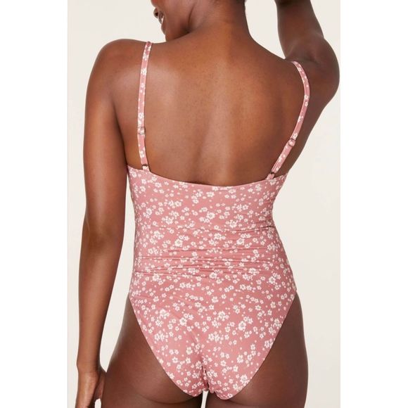 Andie Swim The Snap One Piece - Eco Nylon - Ditsy Floral Rose Size S NWT - Picture 2 of 8
